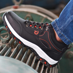 MKsafety® - MK0149 - Black leather steel toe work shoes-1