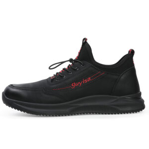 MKsafety® - MK0169 - Black leather slip resistant shoes-2