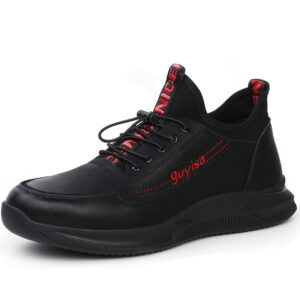 MKsafety® - MK0169 - Black leather slip resistant shoes-4
