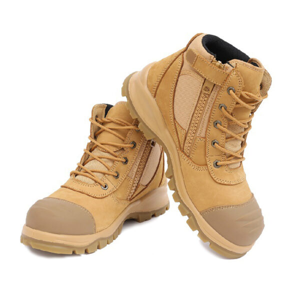 MKsafety® - MK0402 - Yellow steel toe work boots with side zipper-1