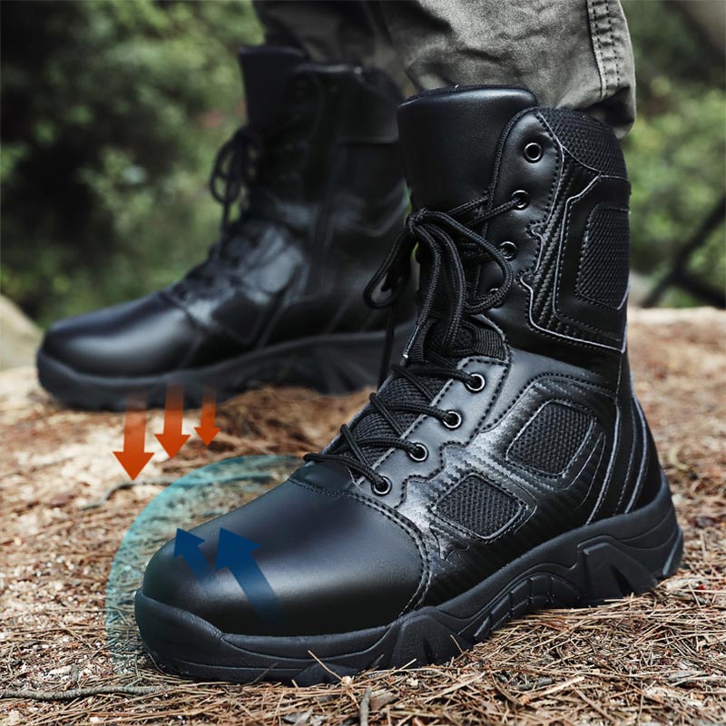 MKsafety® - MK0594- Steel toe military boots with safety protection-details