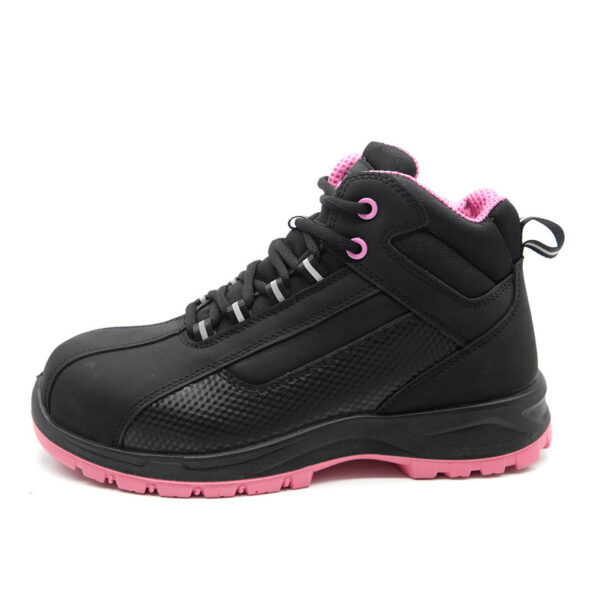 MKsafety® - MK0146 - Black and pink safety protection women's safety toe shoes-1