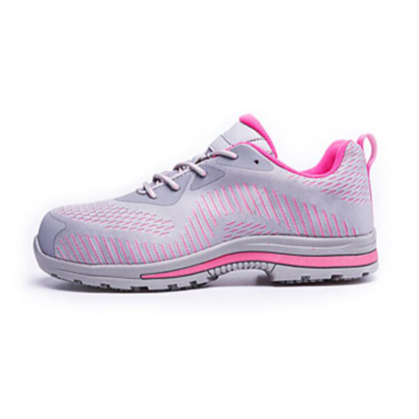 MKsafety® - MK1044- Pink good looking anti slip ladies steel toe cap trainers-2