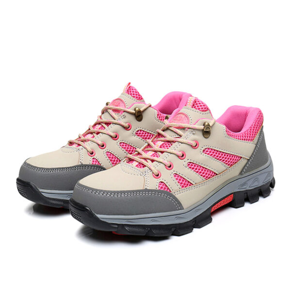 MKsafety® - MK1045- Anti slip and anti puncture pink stylish women's steel toe shoes-3