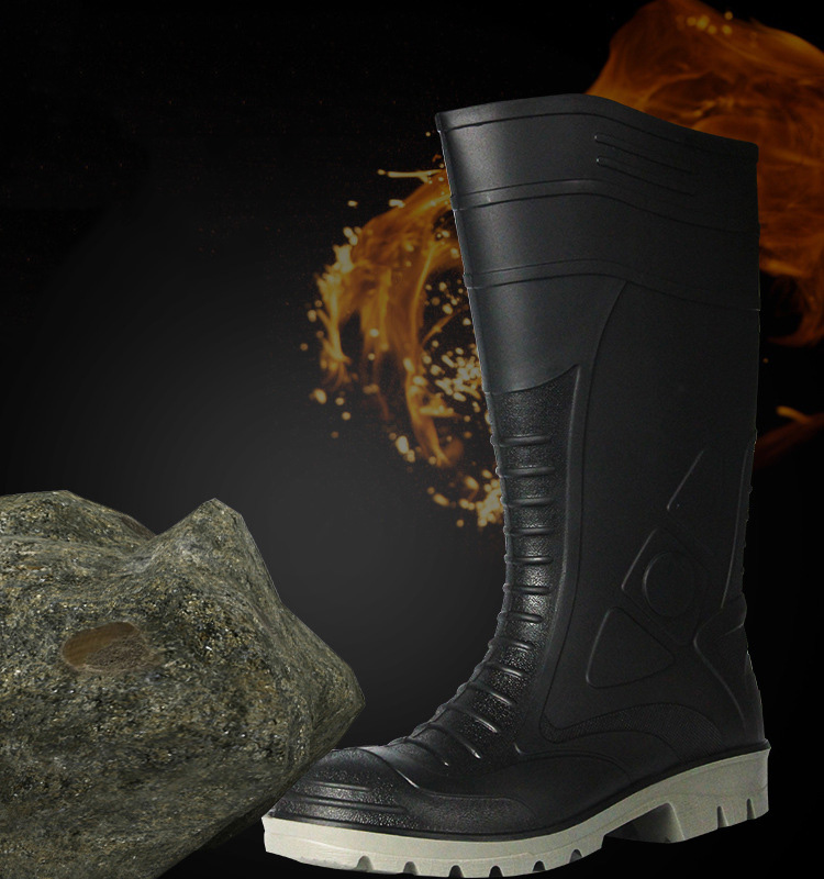 MKsafety® - MK0802 - Bulk export black safety protection steel toe gumboots-details