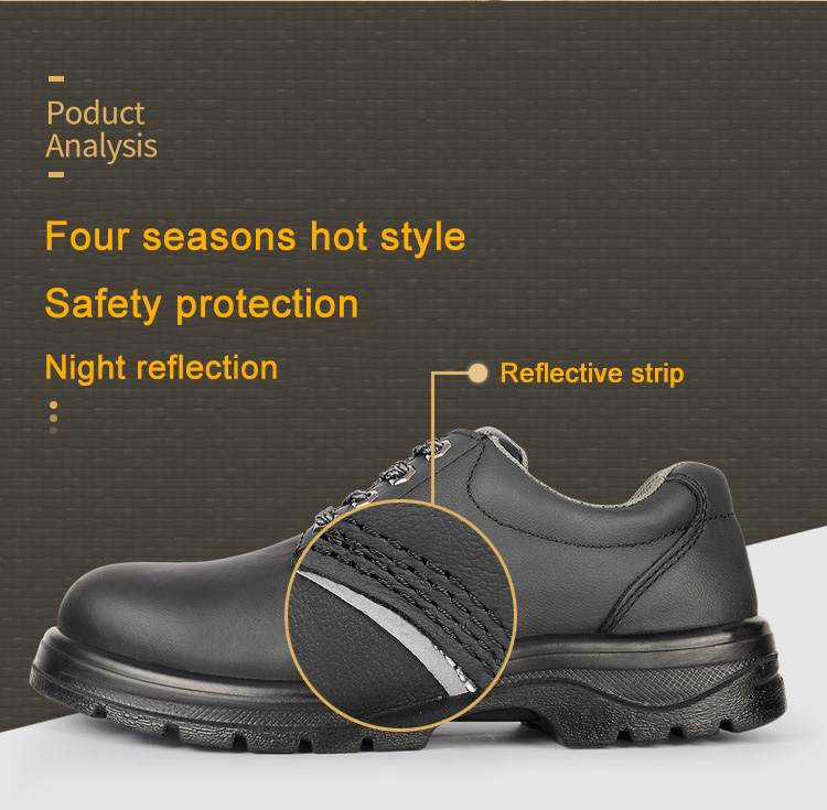 MKsafety® - MK0157 - Low cut black stee l toe executive safety shoes-details