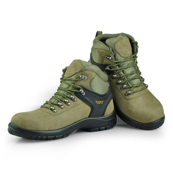 MKsafety® - MK0437 - Green wear-resistant rubber sole men's steel toe hiking boots-2