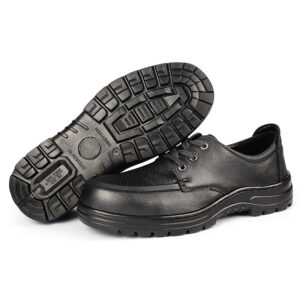 MKsafety® - MK0903 - Black vent holes breathable executive steel toe cap shoes-1