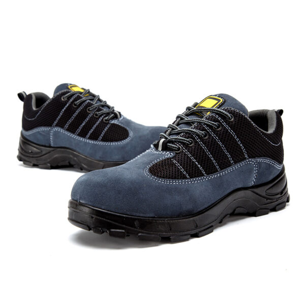 MKsafety® - MK0234 - Navy blue soft suede leather good work shoes for electricians-3