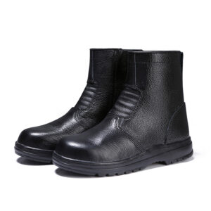 MKsafety® - MK0372 - Black grain leather best steel toe boots for oil field-1