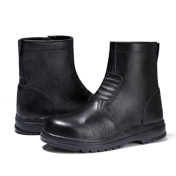 MKsafety® - MK0372 - Black grain leather best steel toe boots for oil field-2