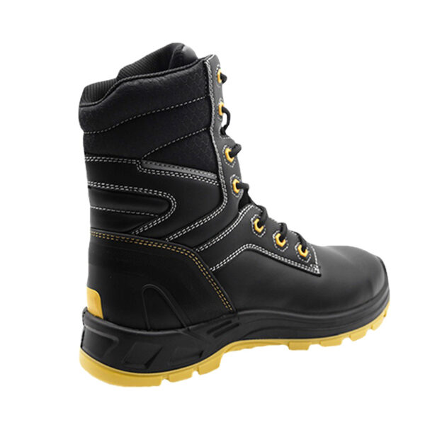 MKsafety® - MK0512 - High top steel toe cap leather black military boots-1