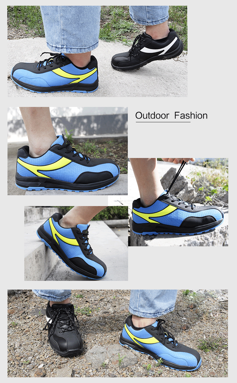 MKsafety® - MK1114 - Blue breathable mesh protective steel toe work trainers-details