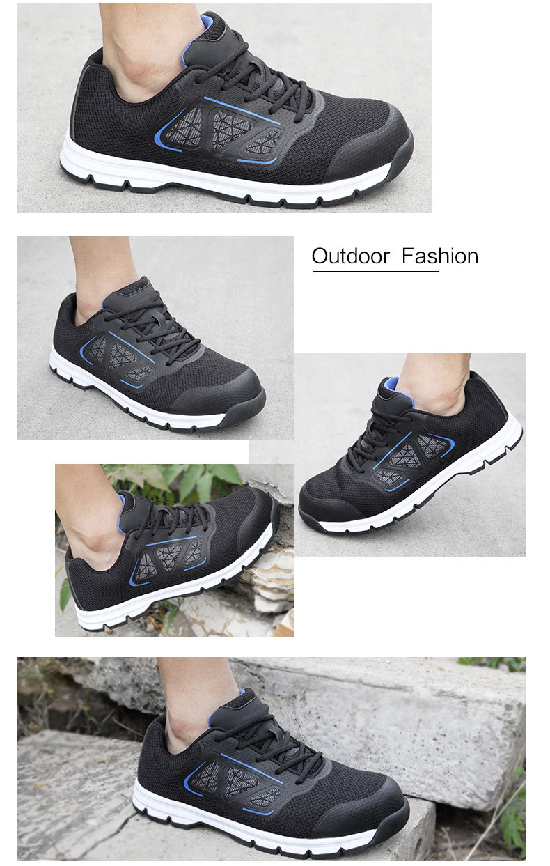 MKsafety® - MK1115 - Black light weight soft elasticity steel cap sneakers-details