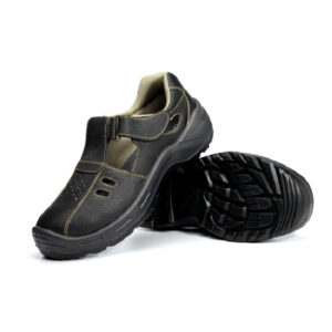 MKsafety® - MK0131 - Black full-grain waterproof leather safety toe sandals-2