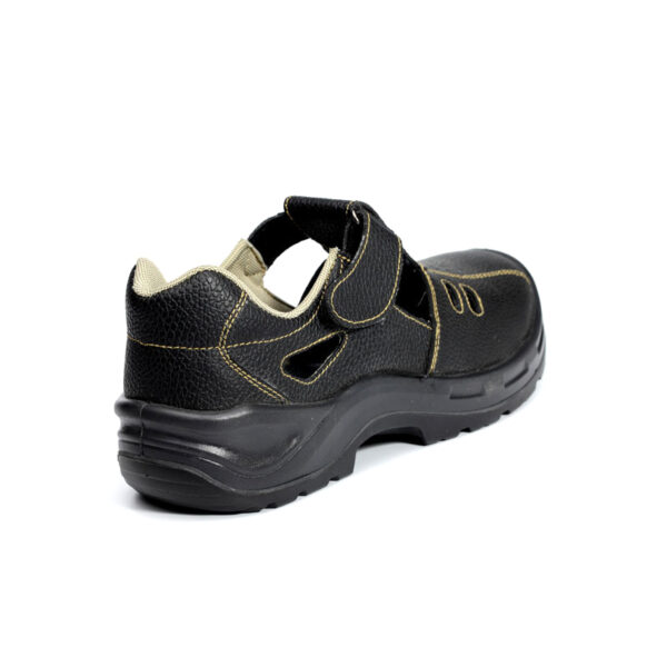 MKsafety® - MK0131 - Black full-grain waterproof leather safety toe sandals-3