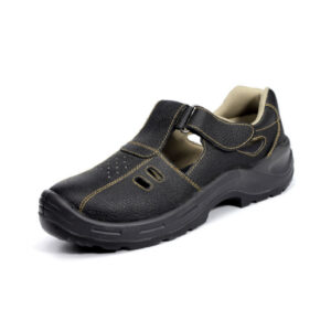 MKsafety® - MK0131 - Black full-grain waterproof leather safety toe sandals