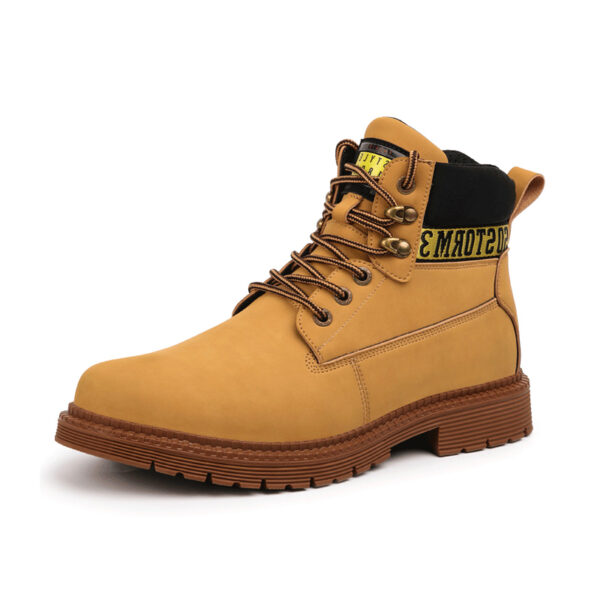 Brown cost-effective microfiber Leather martin steel toe boots