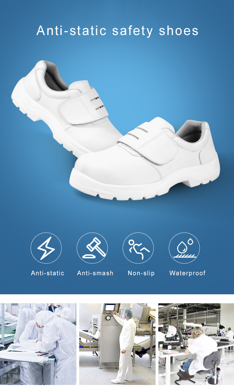 MKsafety® - MK0705 - White velcro design composite toe anti static safety shoes-details