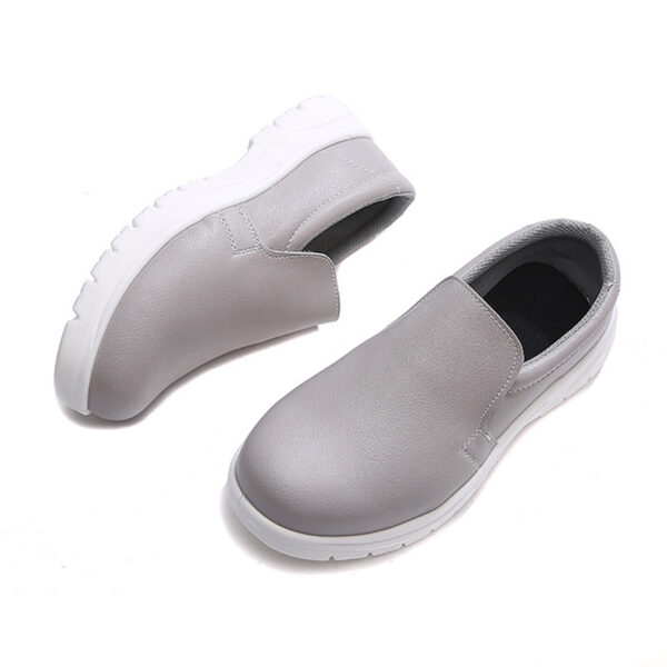 MKsafety® - MK0708 - Grey pull on leather snti static esd cleanroom shoes-2