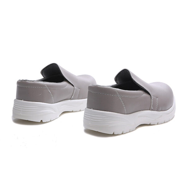 MKsafety® - MK0708 - Grey pull on leather snti static esd cleanroom shoes-3