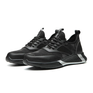 MKsafety® - MK1103 - Black low top light men's steel toe fashion sneakers-1