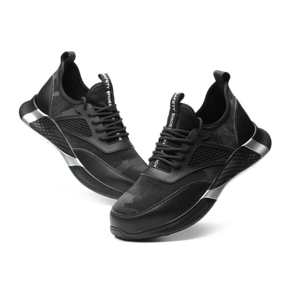 MKsafety® - MK1103 - Black low top light men's steel toe fashion sneakers-4