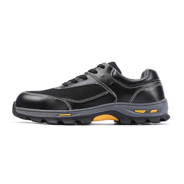MKsafety® - MK1108 - Black classic leather + mesh composite trainers-3-1