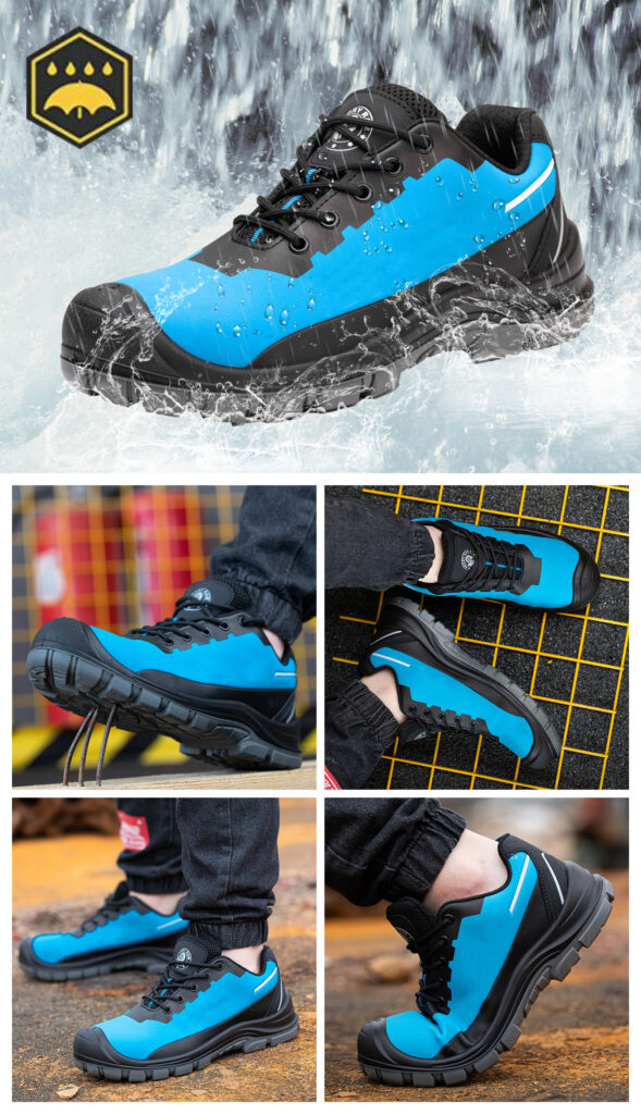 MKsafety® - MK1112 - Blue ultra-lightweight work trainer safety shoes-details