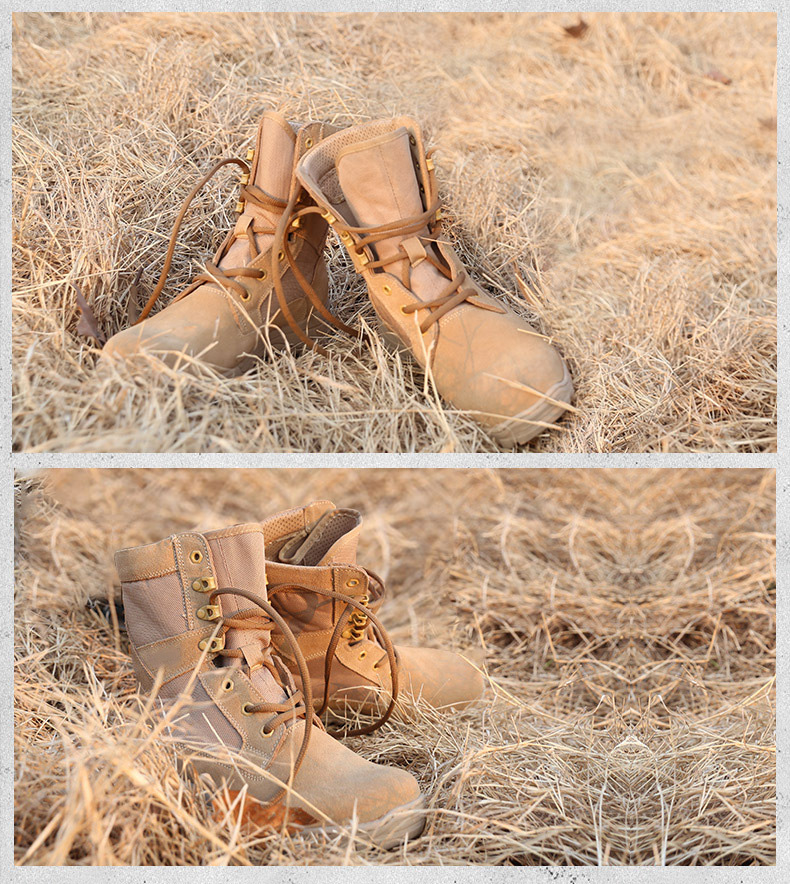 MKsafety® - MK0511 - High top breathable suede leather military style safety boots-details