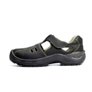 MKsafety® - MK0131 - Black full-grain waterproof leather safety toe sandals-1