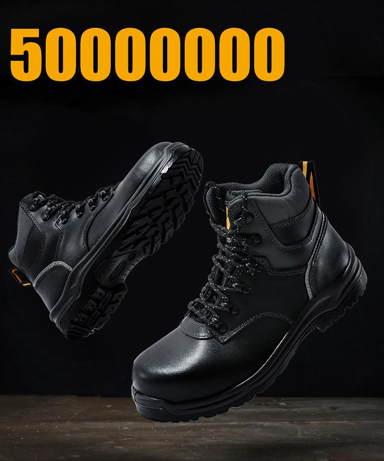 MKsafety® - MK0335 - Black waterproof oilproof S3 SRC men's classic work boots-details