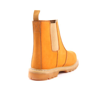 MKsafety® - MK0411 - Yellow suede leather non slip steel toe pull on work boots-2