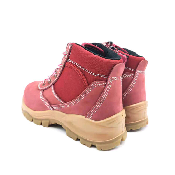 MKsafety® - MK0414 - Women's pink waterproof leather steel toe boots with zipper-2