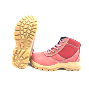 MKsafety® - MK0414 - Women's pink waterproof leather steel toe boots with zipper-4