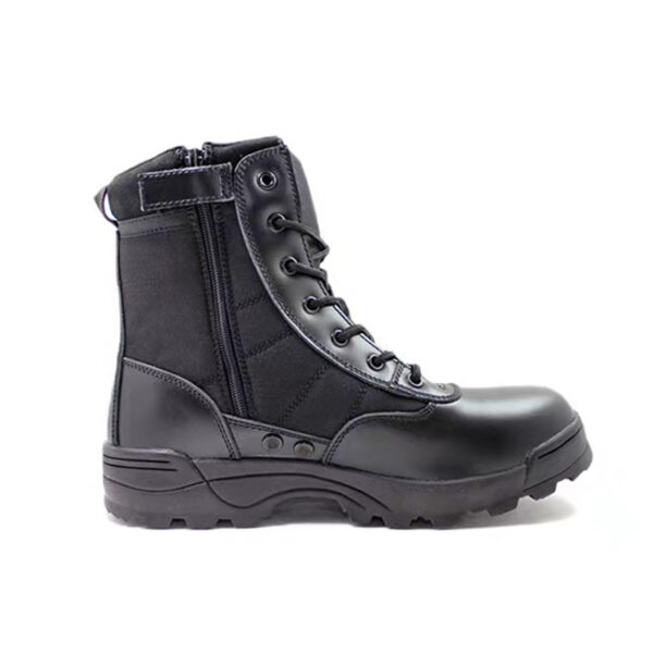 MKsafety® - MK0502 - High top side zip design black military work boots-2