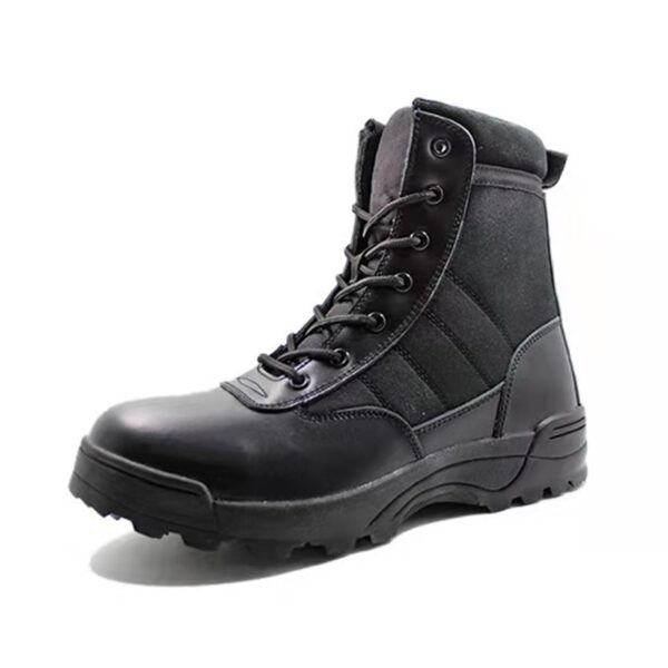 MKsafety® - MK0502 - High top side zip design black military work boots