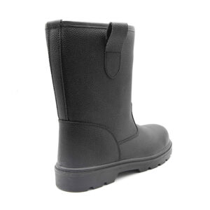 MKsafety® - MK1207 - Pull on black waterproof leather rigger boots for oilfield-2
